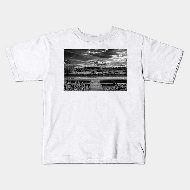 Dramatic clouds over the Göta Canal in Sweden Kids T-Shirt by connyM-Sweden